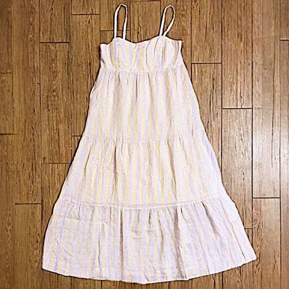 Lilly Pulitzer Javanne Linen Maxi Dress in Lilac Opal Stripe NWT - Size 12 - Picture 6 of 8